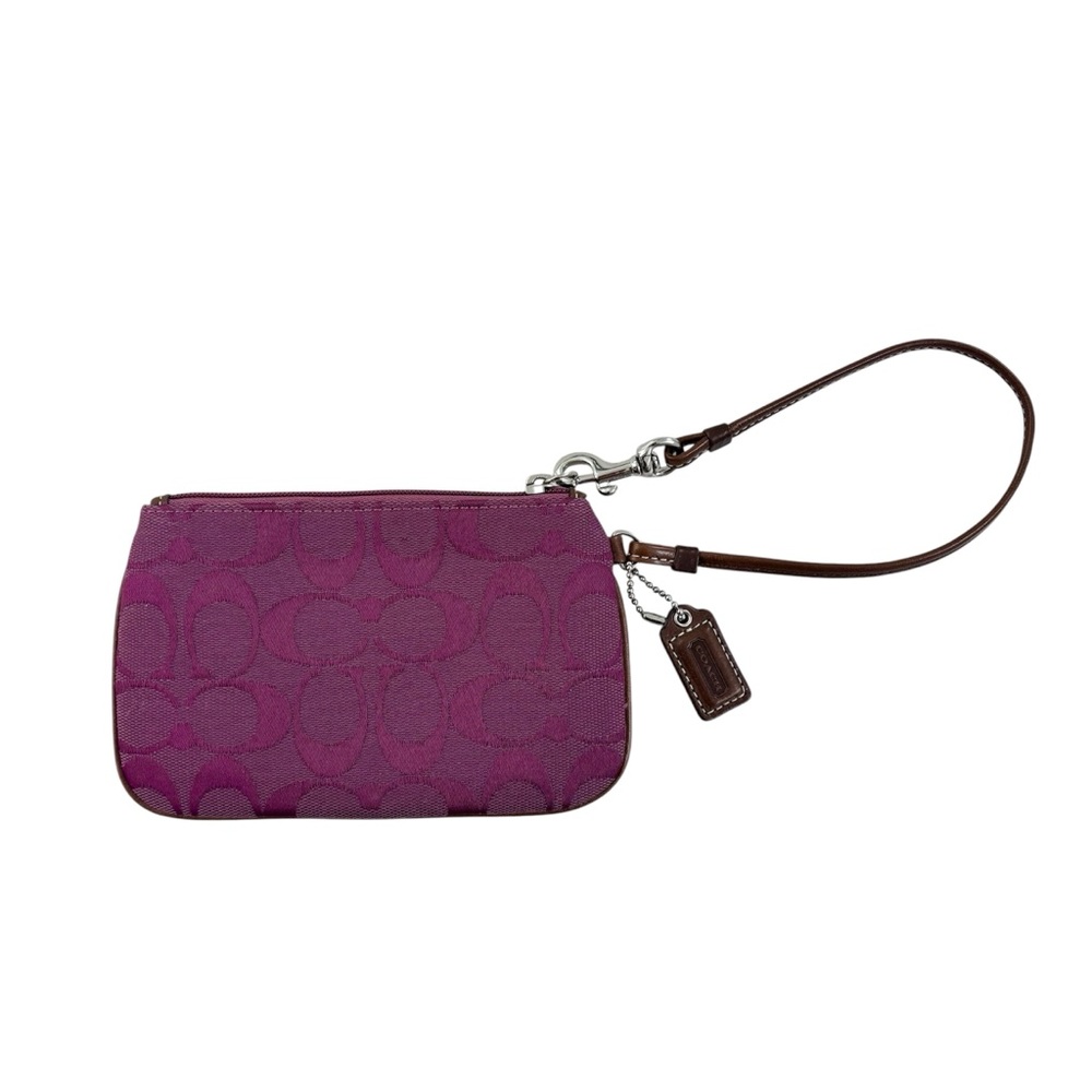 Coach Signature Purple Wristlet Clutch